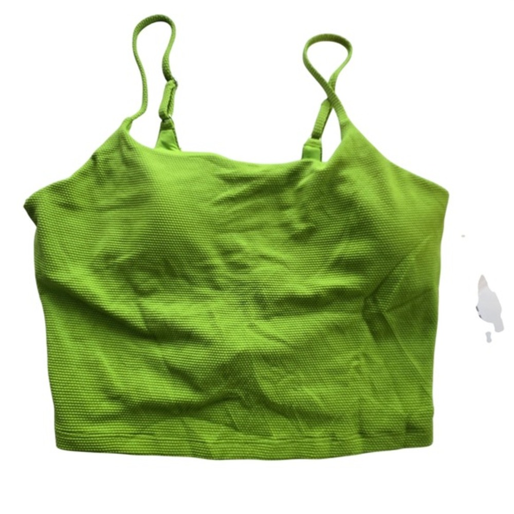 🆕️ NWT Athleta Scoop Crop Pique‎ Tankini Swim Top Green XL Recycled Material